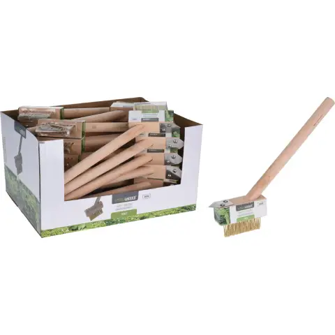ProGarden Weed Brush with Handle Garden Yard Wire Brush with Scraper 37cm