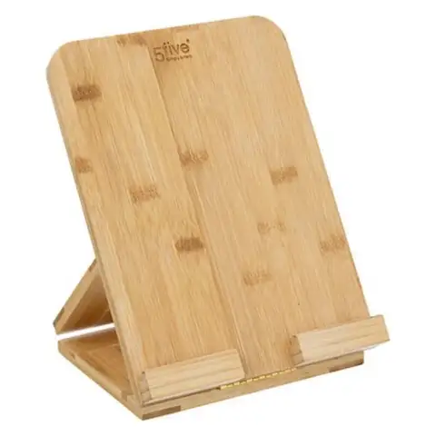 5Five Bamboe Tabletstandaard Desktopstandaard Mobiele Telefoonstandaard iPadstandaard - 26 x 20 cm