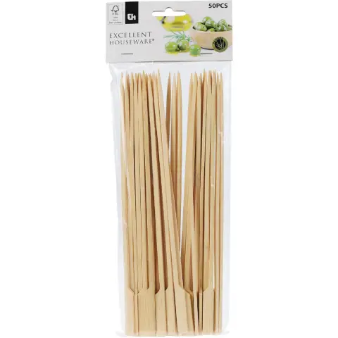 Excellent Houseware BBQ Sticks Grillwerkzeuge Barbecue Bambus Sticks Lamm Spieße Bambus Sticks Grillstäbchen Grillnadeln 50 Stück 25 cm Zahnstocher