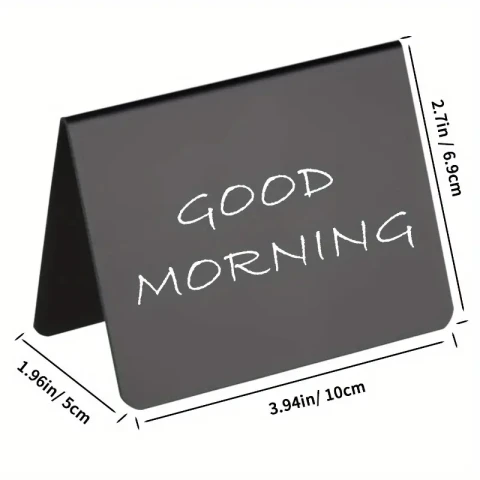 Mini rechteckiges Tafelschild, passend für Message Board Logo, schwarz, 10er Set