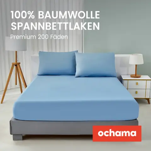 H.XUN Spannbettlaken aus 100 % gebürsteter Baumwolle, 1-teilig – Rutschfester, rundum schützender Bezug –