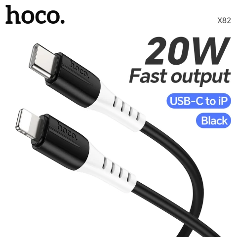 HOCO X82 Type-C to iP 60W Fast Charging Data Cable - 1M Black