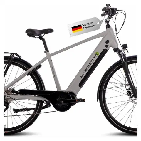 Saxonette 28" E Bike Herren Trekking, 70NM Mittelmotor, 36V 11,4Ah Akku, 120KM Reichweite, 9-Gang RH54CM