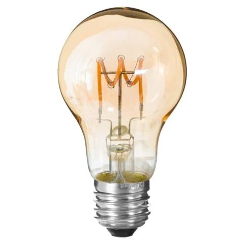 Ampoule LED à filament spiralé standard A60 E27 ambre