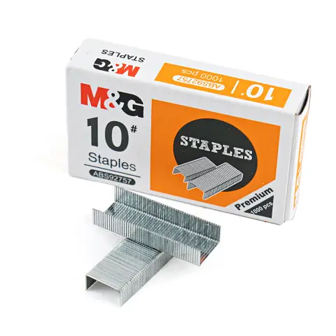 M&G 10# Staples 
1000pcs/box, shrink package