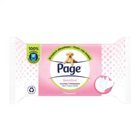 PAGE vochtig toiletpapier - Sensitive vochtig wc papier - 38 stuks