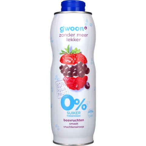G'woon Forest Fruits Fruit Syrup 0% Sugar Added 750ml