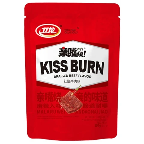 WL Kiss Burn Gluten Snacks- Braised Beef 衛龍親嘴燒-紅燒牛肉260g