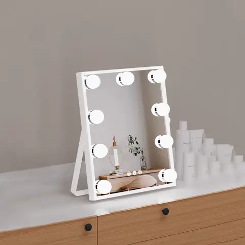 9 LED Bulbs Vanity Mirror Large Lighting Modes Smart Touch Con LED 9-light Upgraded Makeup Mirror
