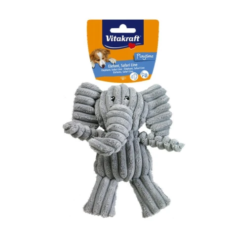 vitakraft Safari Line Plüsch-Elefanten-Hundespielzeug, 1 Stück