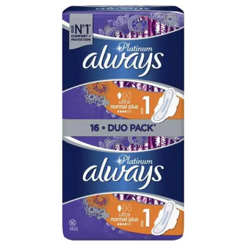 Always Platinum Collection Ultra Normal Plus sanitary napkins with wings 16 pieces