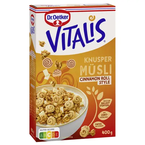 Oetker Vitalis Knusper Müsli Cinnamon Roll Style 400 g