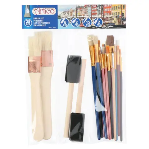 Artico Paint Brushes Set - 25 Pieces -