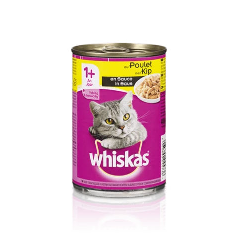 WHISKAS 1+ Poulet en Sauce - Nourriture pour Chat - 400 g