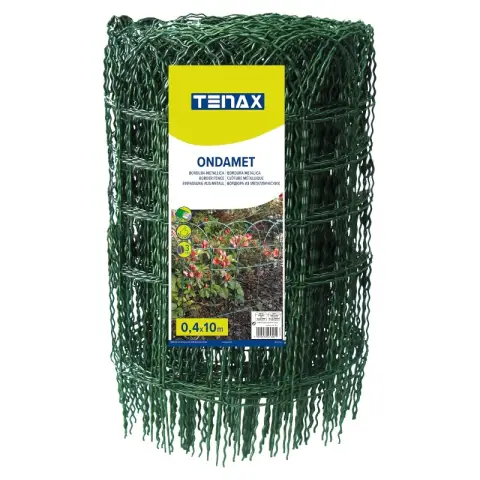 TENAX Ondamet 0.4x10m Vert, Bordure Fer Galvanisé pour Allées/Parterres