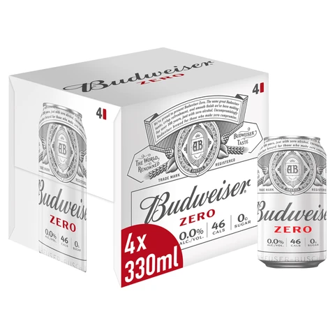 Budweiser Zero 4 X 330ml