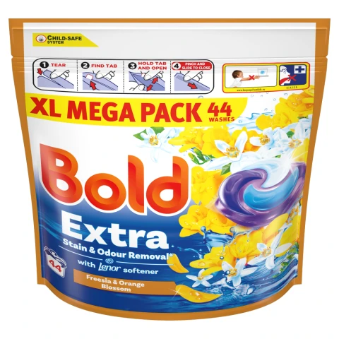 Bold EXTRA PODS Washing Liquid Capsules 44 Washes , Freesia and Orange Blossom