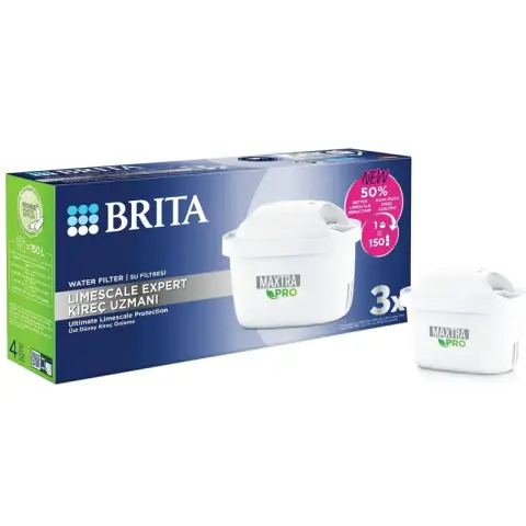Brita Kalk Expert Water Filter Cartridge 3-Pack Better Limescale Removal Replacement Filter 3 Pieces each Filter Capacity Up to 150 L/4 Weeks