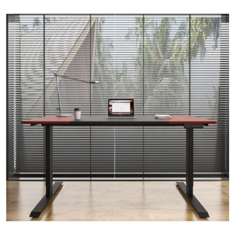 Loctek Ochama X Electric Height Adjustable Desk Frame-Dual Motor-160x70cm-Splicing table top-Cherry & Black OCM262-16070-C