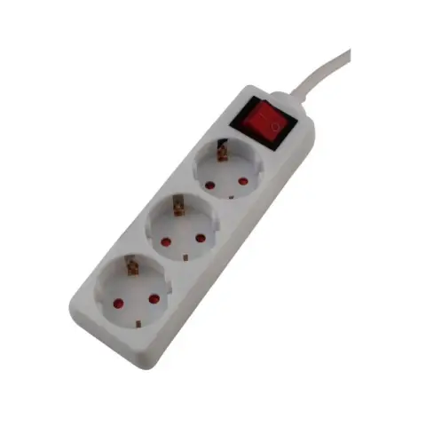 Unitec Steckdosenleiste 3-fach mit Schalter, 1,4 m, weiß, 445211