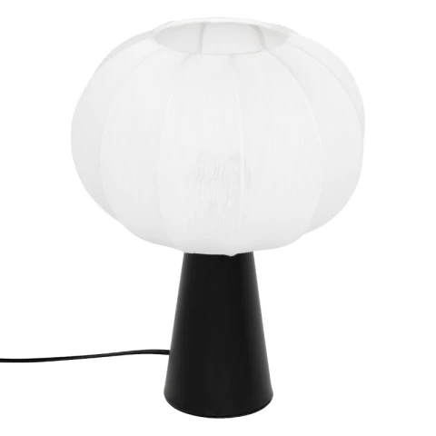 Lampe de table Tobie hauteur 33 cm noir et blanc métal et coton