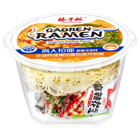 Yang Zhang Gui Gaoren Ramen Noodles Fragrant Sesame Flavor 
157g/bowl 杨掌柜高人拉面飘香芝麻味
157g/桶