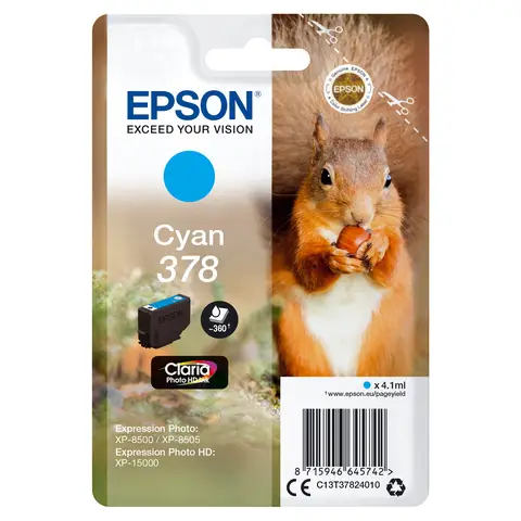 Well Squirrel enkelverpakking cyaan 378 Claria Photo HD inkt