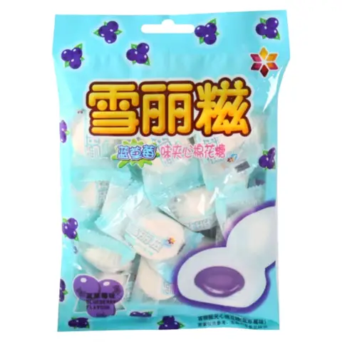 XUELICI MARSHMALLOW WITH FILLING BLUEBERRY FLAVOUR 100G  雪丽糍蓝莓味夹心棉花糖 100G