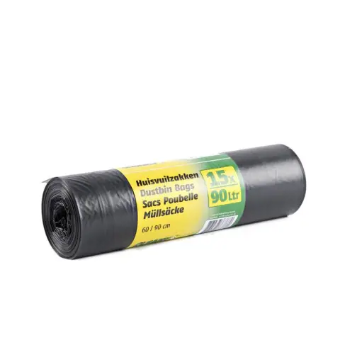 Cleany Garbage bags - 90 L - Black - 15/Roll
