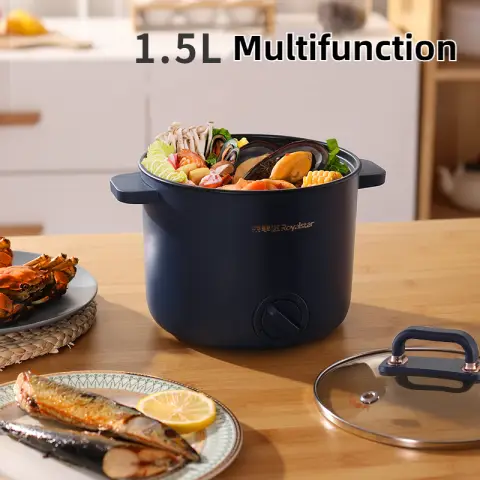 Royalstar Electric Cooking Pot 1.5L Serves 1-2 People φ18cm Electric Wok Multifunction Pot 1.5 L