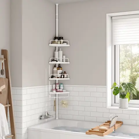 SONGMICS Four Tier Bathroom Storage Rack Bathroom Organizer Storage Artifact and Storage Supplies Bathroom Accessories - BCB001A