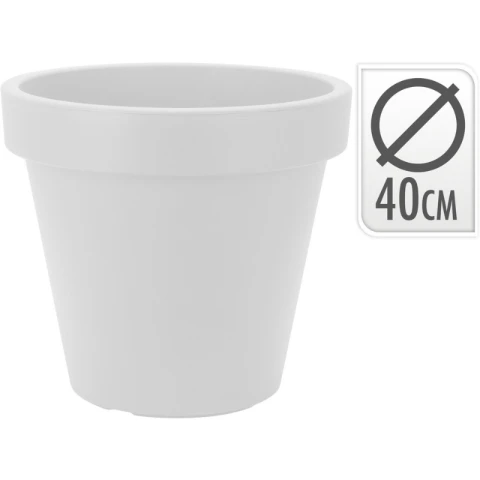 Bloempot Ek Rond 40Cm Wit