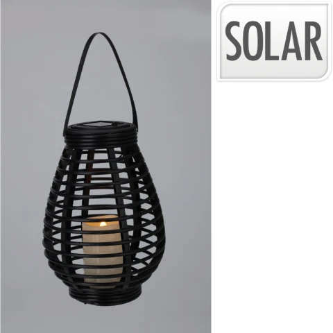 Solar Lantaarn H26Cm Zwart