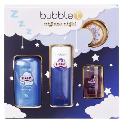 BUBBLE T NIGHT TIME RITUALS SET 4PC (BUBBLE BATH, BATH OIL, BATH BOMB, BATH PEARLS)