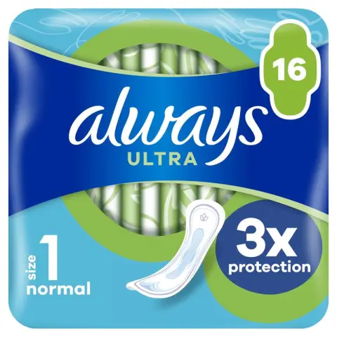 Always Ultra Normal Size 1 Sanitary Pads 16 pcs No Wings No. 1 Without Wings