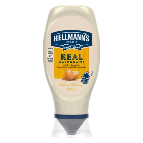 Hellmanns Real Mayonnaise Squeezy 430ml