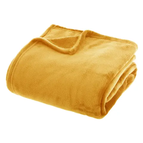 Ochre Flannel Blanket 180x230cm