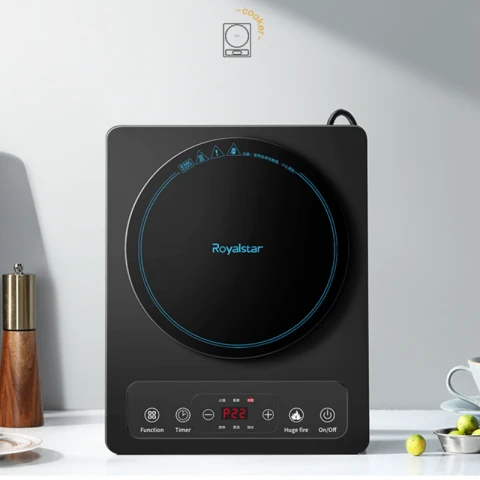 Royalstar Induction Cooker 2200W 6 Functions 9 Levels of Fire Power 8 hours Timer Induction Cooker Microcrystalline Panel Waterproof