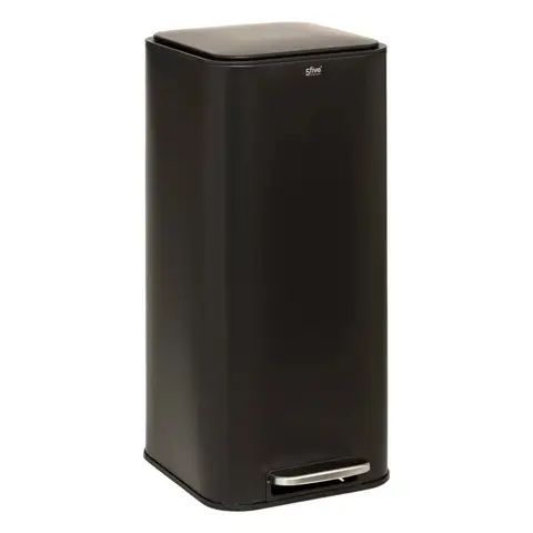 5Five Delta square pedal bin 30 l black metal