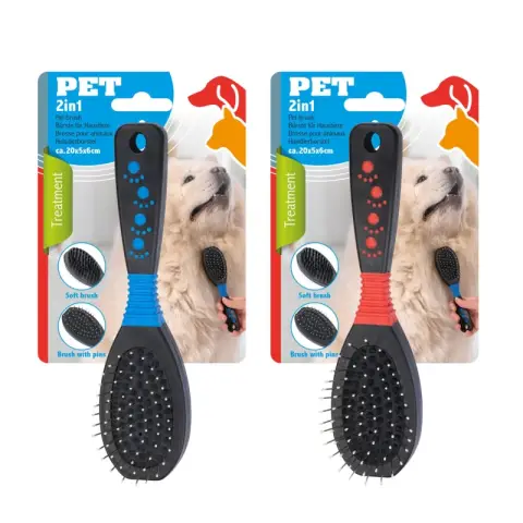 Hundehaarkamm rund, Fellpflege für Golden Retriever, 2-in-1 Kammzähne, 2ASS
