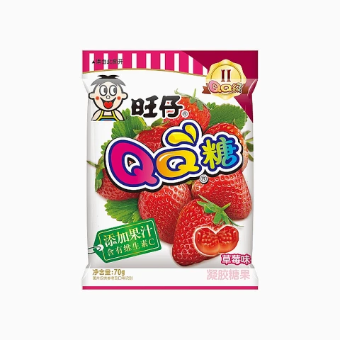 WANT WANT-QQ GUMMY(STRAWBERRY FLAVOUR) 70g 旺仔QQ糖草苺味 70g
