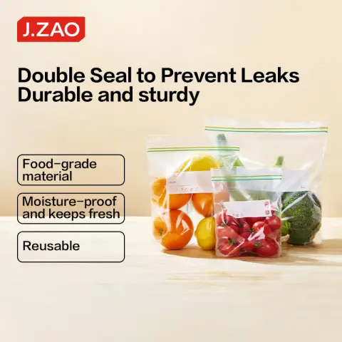 J.Zao Lot de 15 sachets hermétiques à double fermeture éclair de qualité alimentaire, épais, en PE
