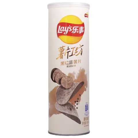 LAY Black Truffle Potato Chip-Black Pepper (Tube) 樂事黑松露薯片-黑胡椒(桶)104g