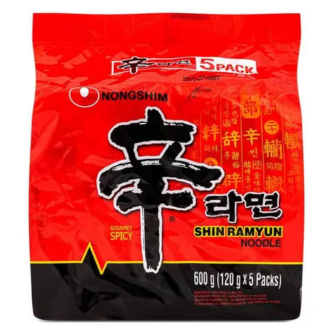 Nongshim Shin Ramen Instant Noodles 120g*5 Five Packs [New Arrivals] Shin Ramen 5 packs
