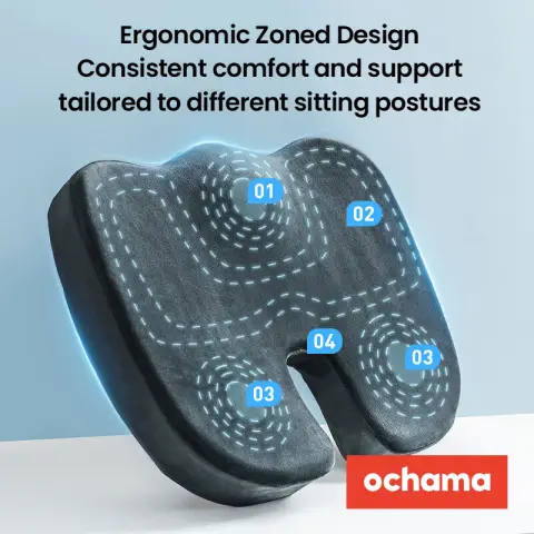 J.Zao Memory Foam Cushion Aerospace Memory Foam Office Hip Cushion Sedentary Pressure Memory Foam Cushion Reducing Hemorrhoid Seat Cushion
