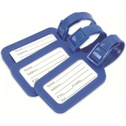 Dunlop 3 Stück Gepäckanhänger / Kofferanhänger - Blau