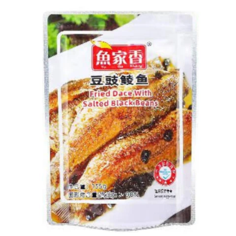 YJX Fried Dace with Salted Black Beans 155g 鱼家香豆豉鲮鱼(袋)155g