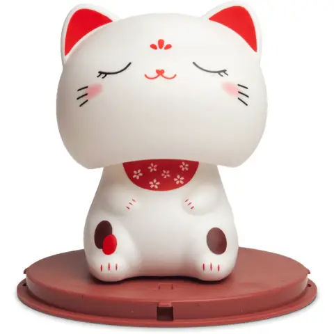 Zonne-energie geluks kat H10cm, tafel & auto decoratie Schattig