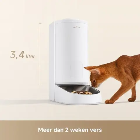 MOVA PF10 Pro Automatische voerdispenser 3,4L Katten kleine honden App Weegschaal anti-verstopping