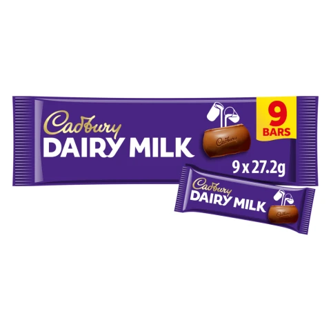 Cadbury Dairy Milk Chocolate Bar 9 Pack Multipack 244.8g